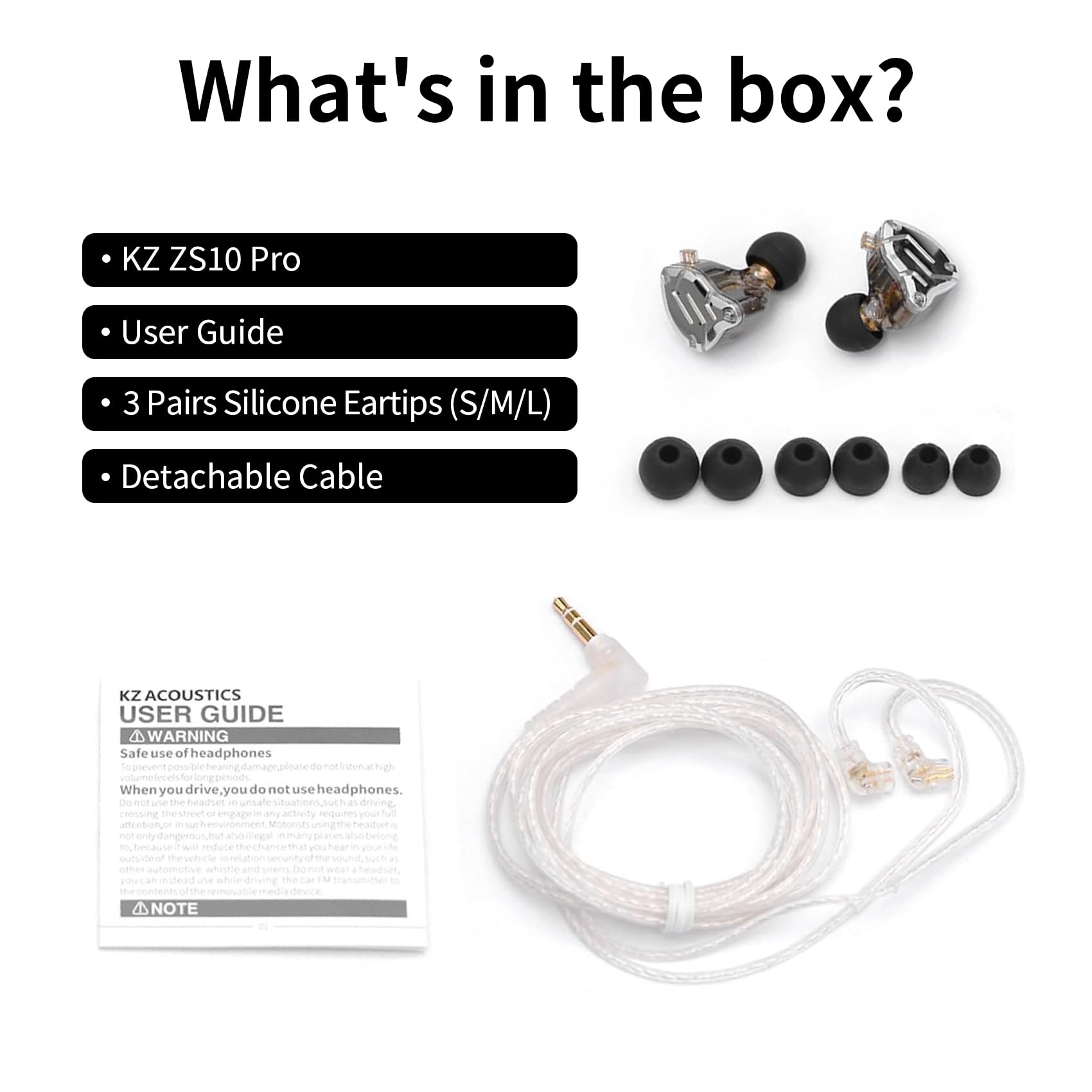 KINBOOFI KZ ZS10 Pro IEM Monitor douszny, 4BA 1DD KZ, słuchawki Multi Driver IEM, słuchawki KZ, monitor sceniczny, dla piosenkarza, gitarzysty, perkusisty, złote, z mikrofonem