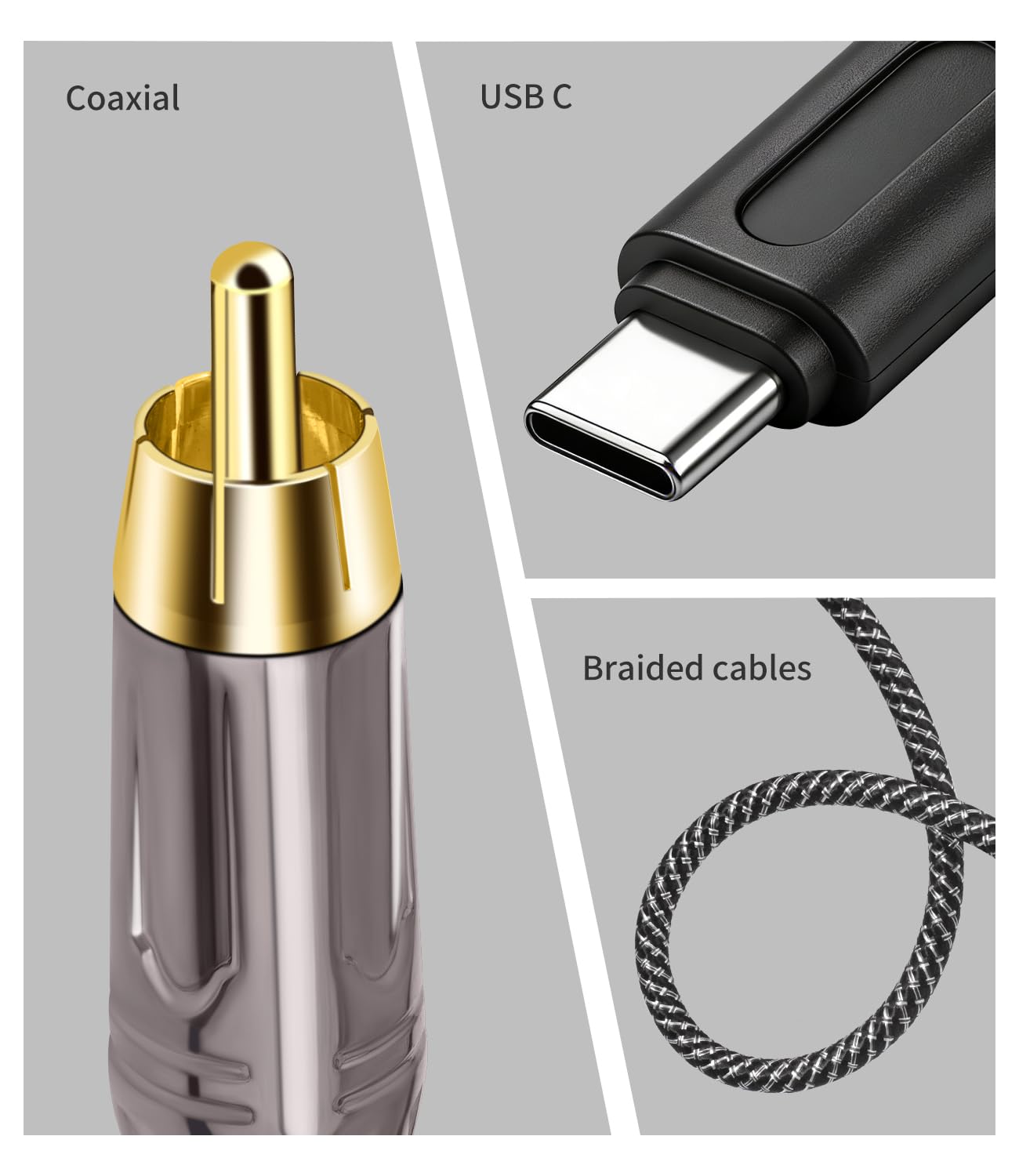 6 FT USB C to Coaxial Cable Male Type-c to Digital coaxial Audio Interface Adapter, It can Output 32-bit/384kHz Digital Audio Signals for dac amp Sound Preamp Amplifier