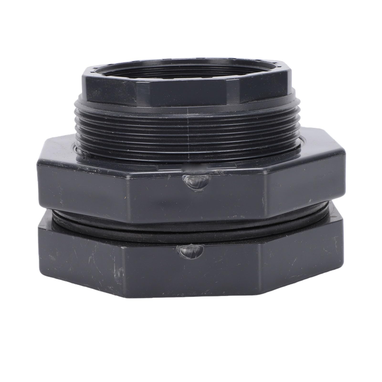 Fafeicy Conexión de Tanque de PVC de 4 Pulgadas con Junta EPDM y Tuerca de Seguridad, Adaptador de Tanque de Rosca NPT para Barril de Lluvia, Acuario, Piscina