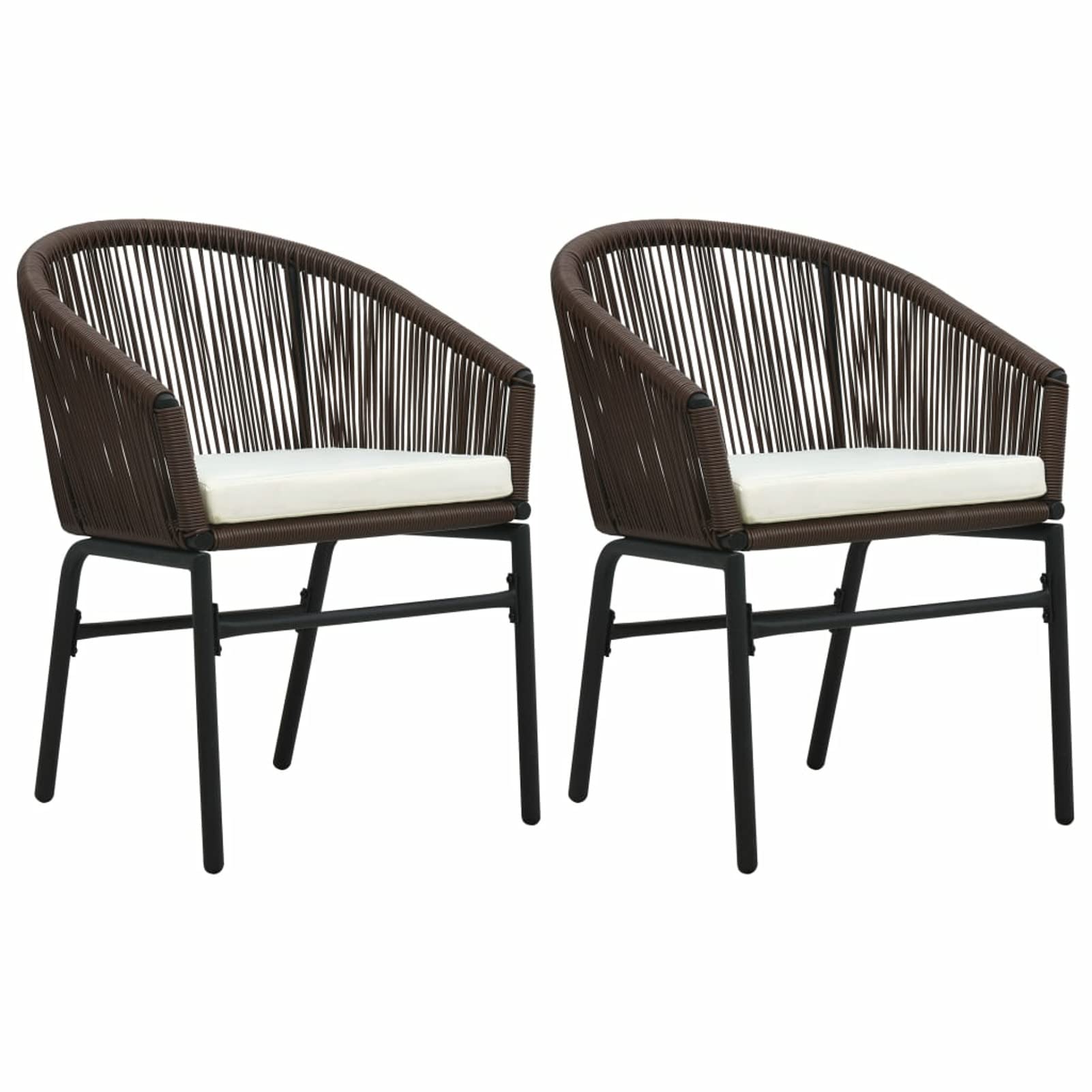 Chaises de jardin extérieur marron Chusui lot de 2 chaises de bistro de jardin