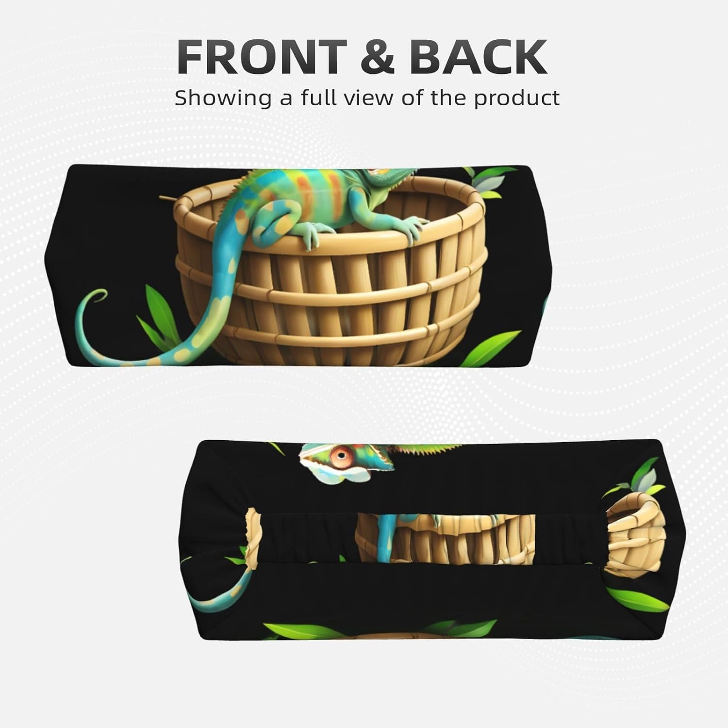 Elastic Sports Headband Hairband WHJSHOP Chameleon in A Bamboo Basket Picture Athletic Band for Women, Men