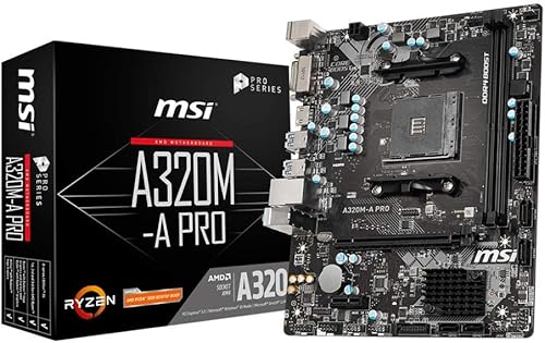 MSI ProSeries AMD A320 1, 2, 3 generación compatible con Ryzen AM4 DDR4 HDMI DVI USB 3 Placa base Micro-ATX (A320M-A PRO)
