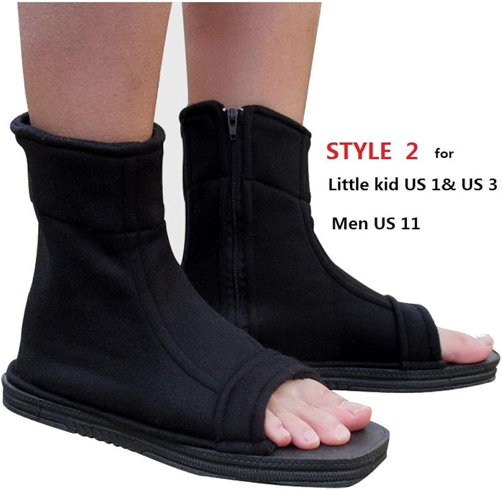 DAZCOS Unisex Black Shippuden Shoes for Cosplay [US 5 - US 11] [ Adult/Child ] (11.5 Women/9.5 Men) : Clothing, Shoes & Jewelry