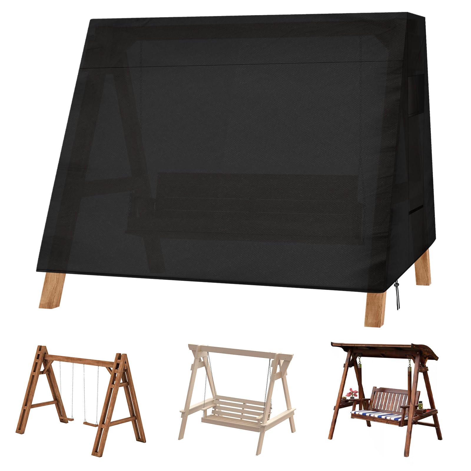 Housse de balancelle 3 places - 216 x 140 x 170 cm - Avec sac de rangement - En tissu Oxford 210D - Imperméable - Résistante à la neige, au soleil et au vent