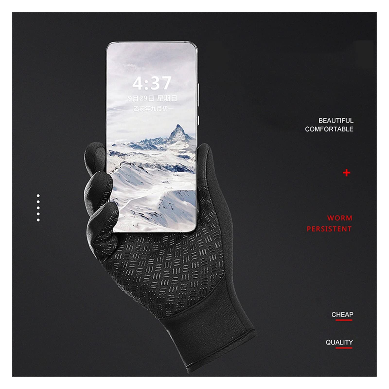 guanti da immersione, Guanti da ciclismo invernali uomo e donna, touchscreen, impermeabili, antivento, antiscivolo, alla moda, neri(Blu,XL)