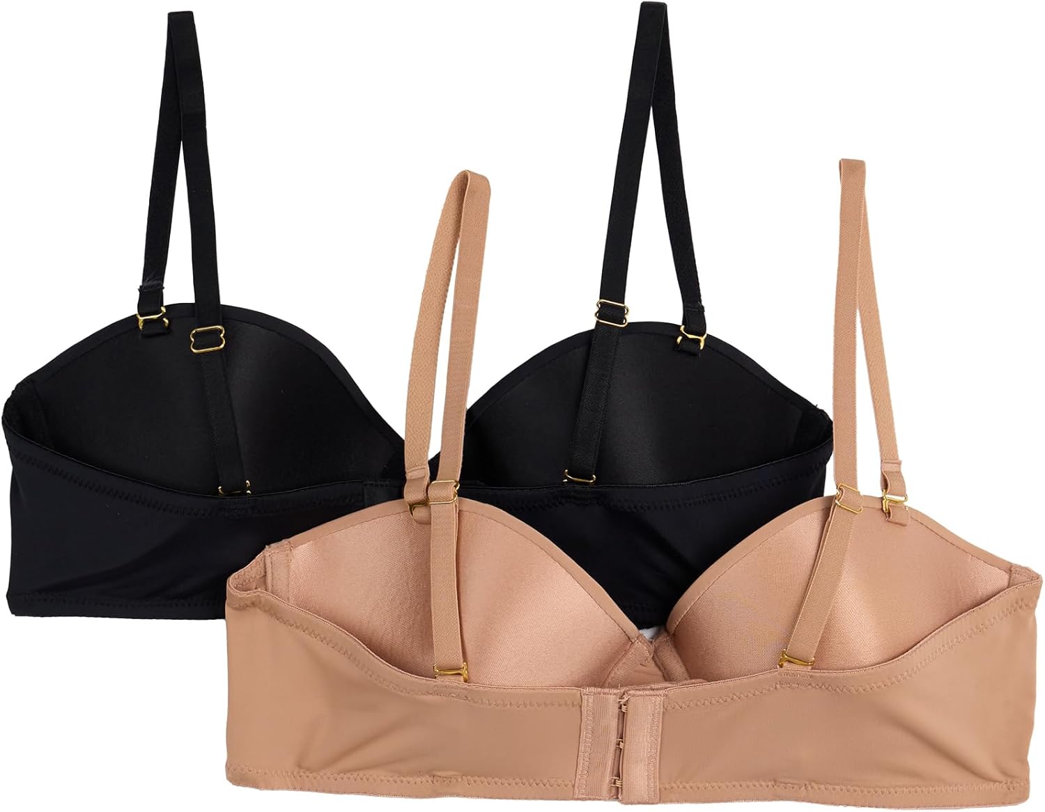 Womens 2-Pack Convertible Demi Cup Bras Multiway - Image 3