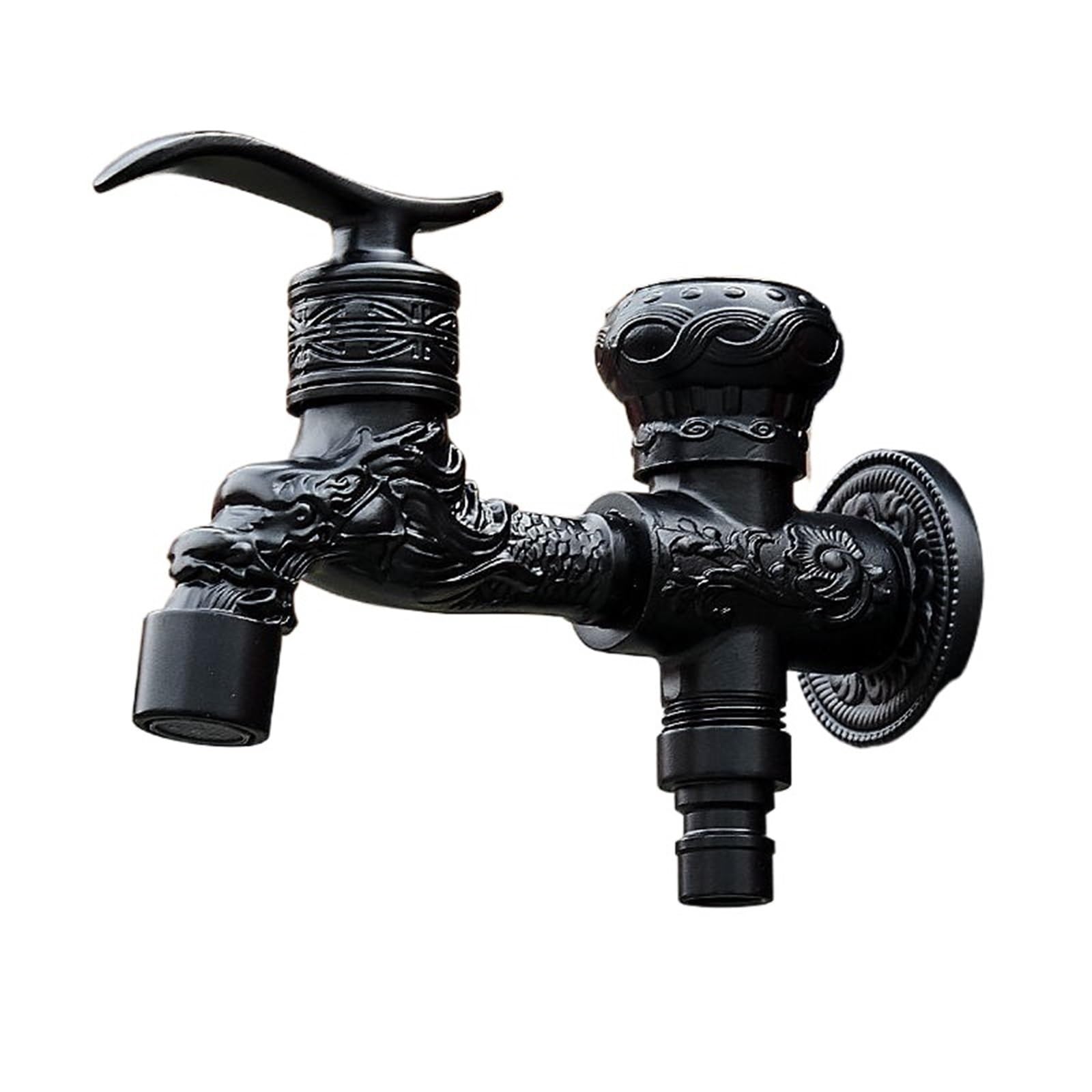 Outside Tap Carved Bibcock Brass Faucet Copper Outdoor Garden Taps for Washing Machine Luxury Toilet Mop(Model 15)