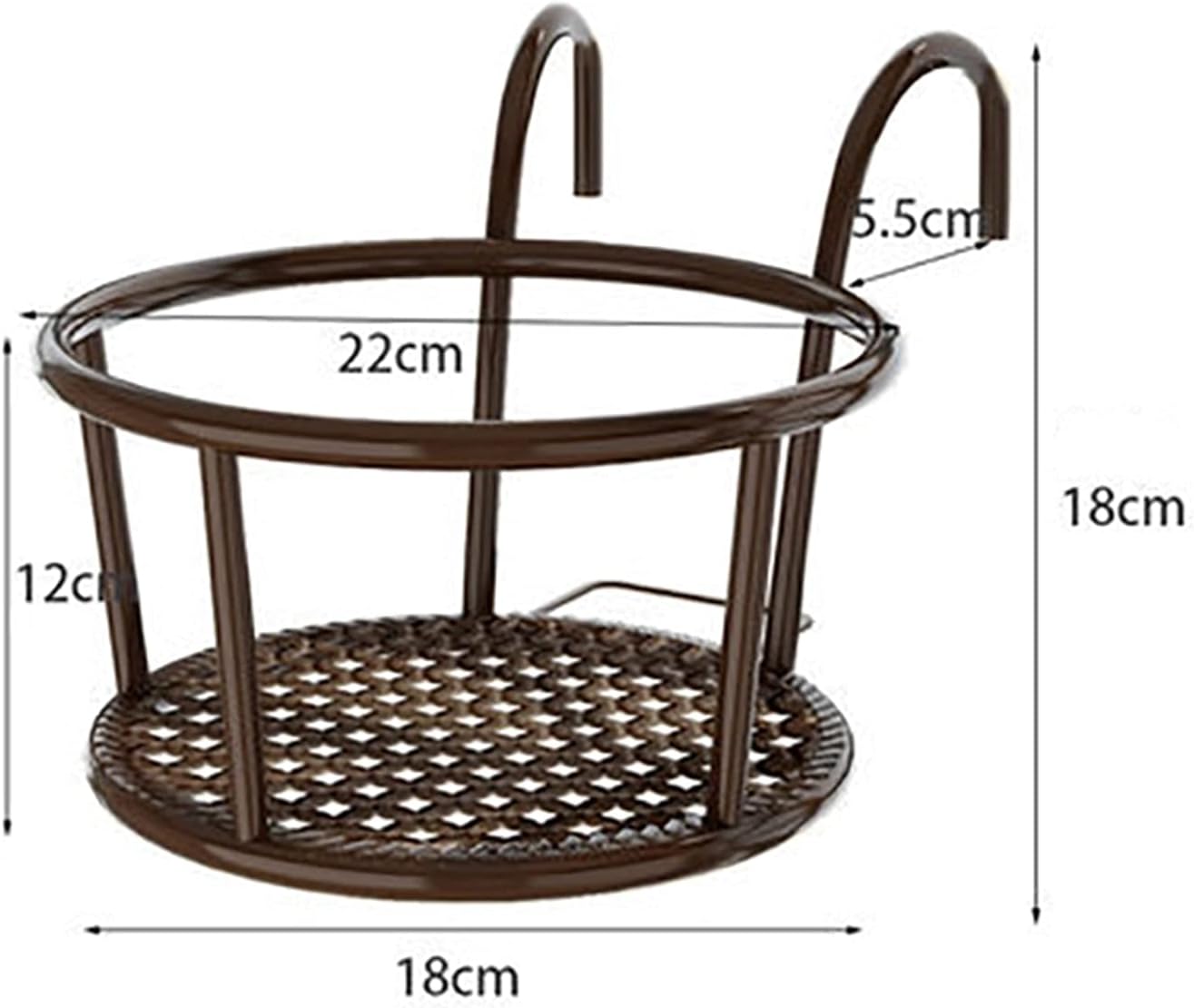 Indoor and Outdoor Flower Pots 1 Piece of Modern European Style Balcony Wrought Iron Flower Stand Outdoor Hanging Potted Plant Stand Window Hanging Basket (Color : Black)