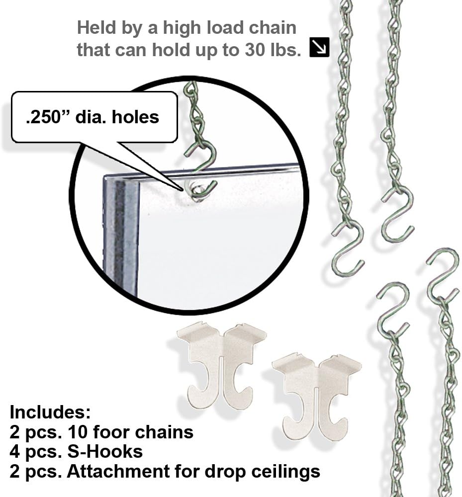 Azar Displays 172709 17-Inch W by 11-Inch H Hanging Poster Frame - Acrylic Sneeze Guard - Cashier Protector