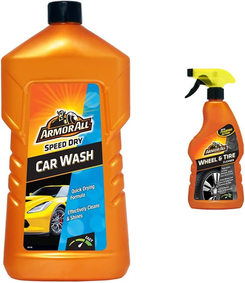 Armor AllGAA25001ENO Car Wash Shampoo Speed Dry 1 Litre & GAA34500ENT Wheel and Tire Cleaner 500 ml