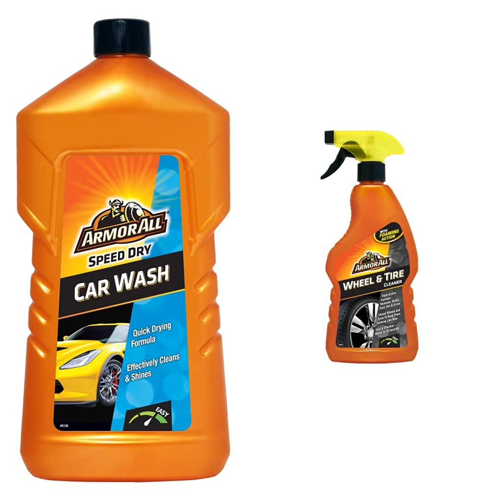 Armor AllGAA25001ENO Car Wash Shampoo Speed Dry 1 Litre & GAA34500ENT Wheel and Tire Cleaner 500 ml