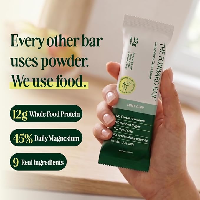 The Forward Bar – Barra de Proteína Mint Chip | 12g Proteína, Sin Gluten, Sin Lácteos | Caja de 9 Barras miniatura 4