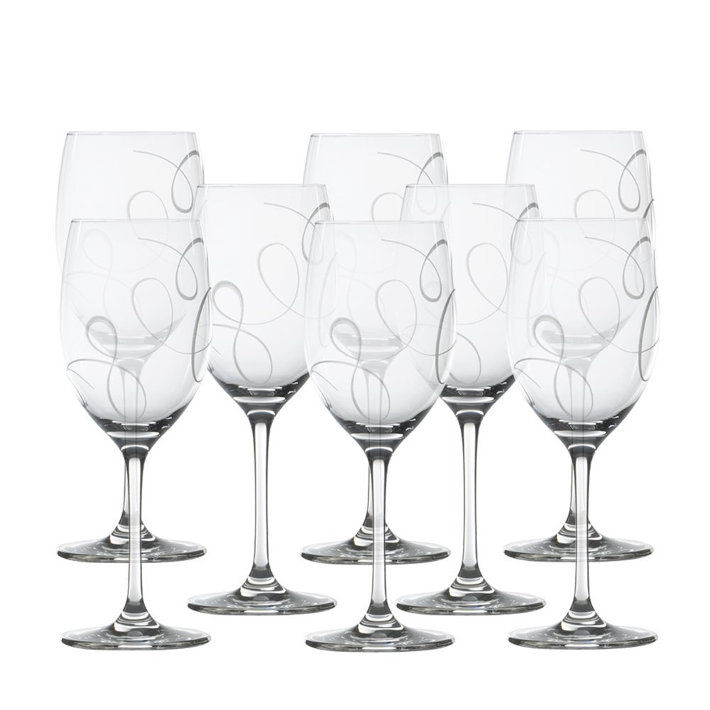 Mikasa Love Story Crystal Wine Glasses, Set of 8