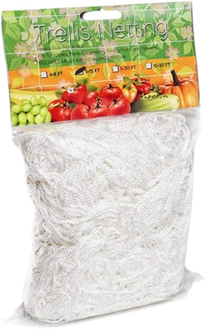 Rete Per Piante Rampicanti - 5 Pezzi Con 20 Ganci Per Cetrioli, Pomodori, Fagioli - Traliccio Elastico Da Giardino - Foto 4