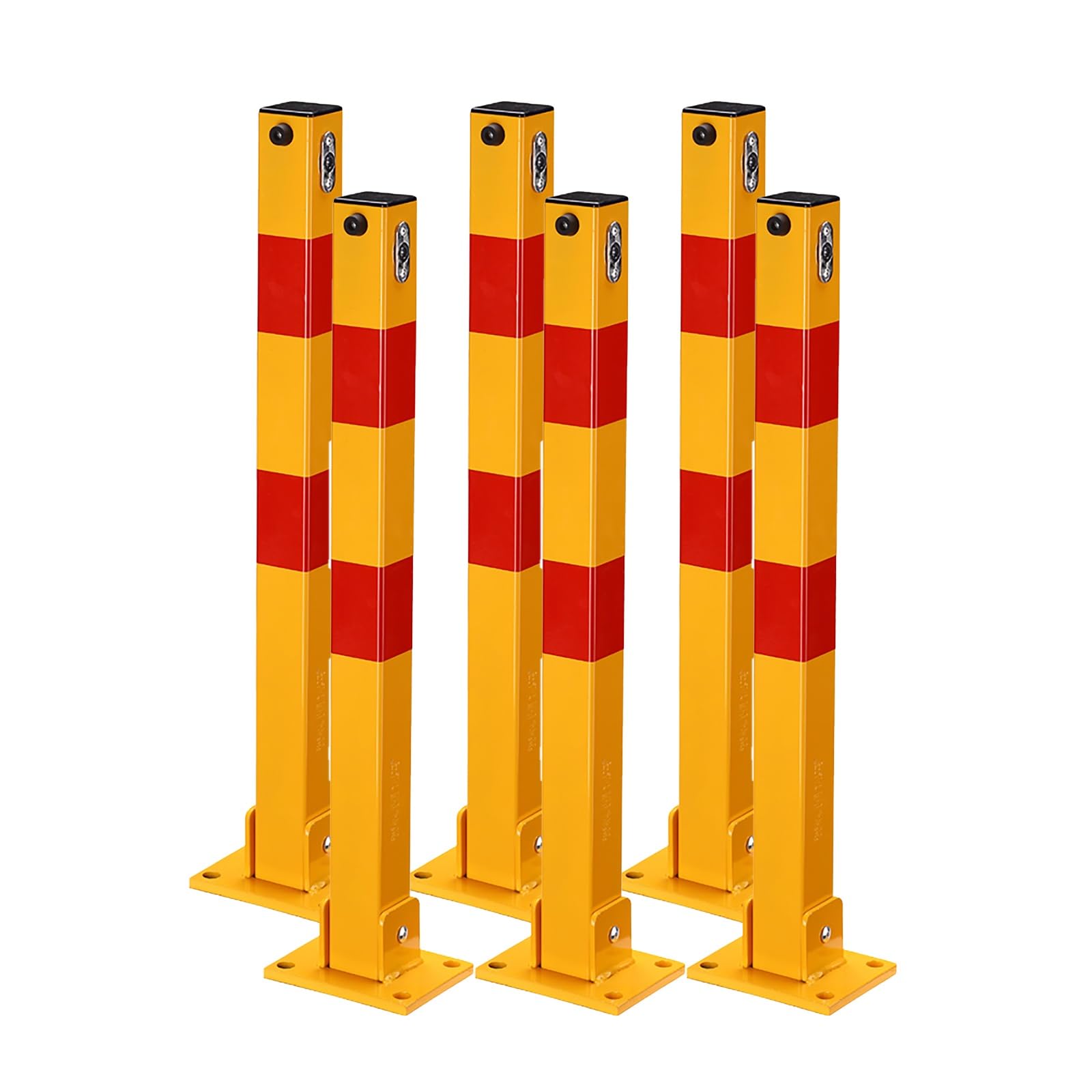 Poteaux de signalisation flexibles et durables en acier jaune pour barrière | x6
