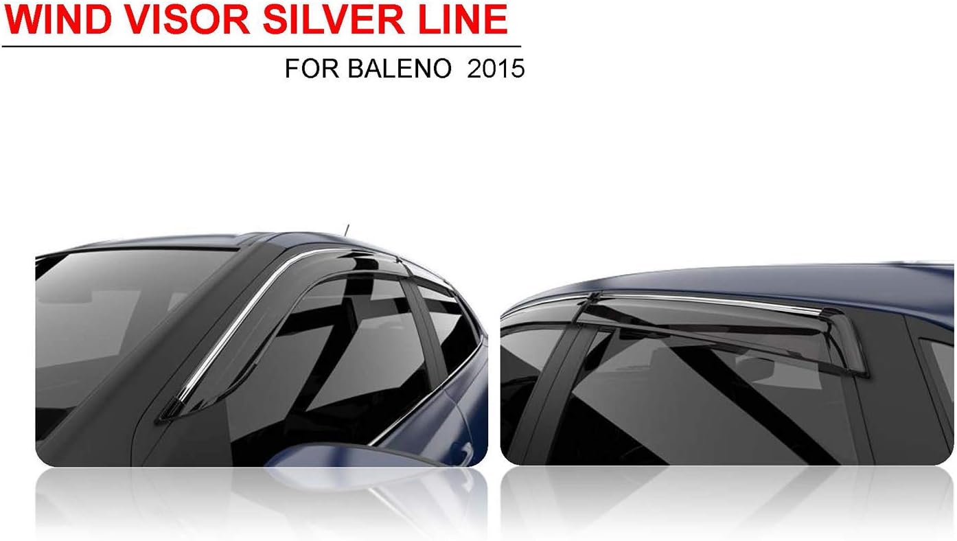 Sepia Silver Line Door Visor for Baleno (Set of 4)