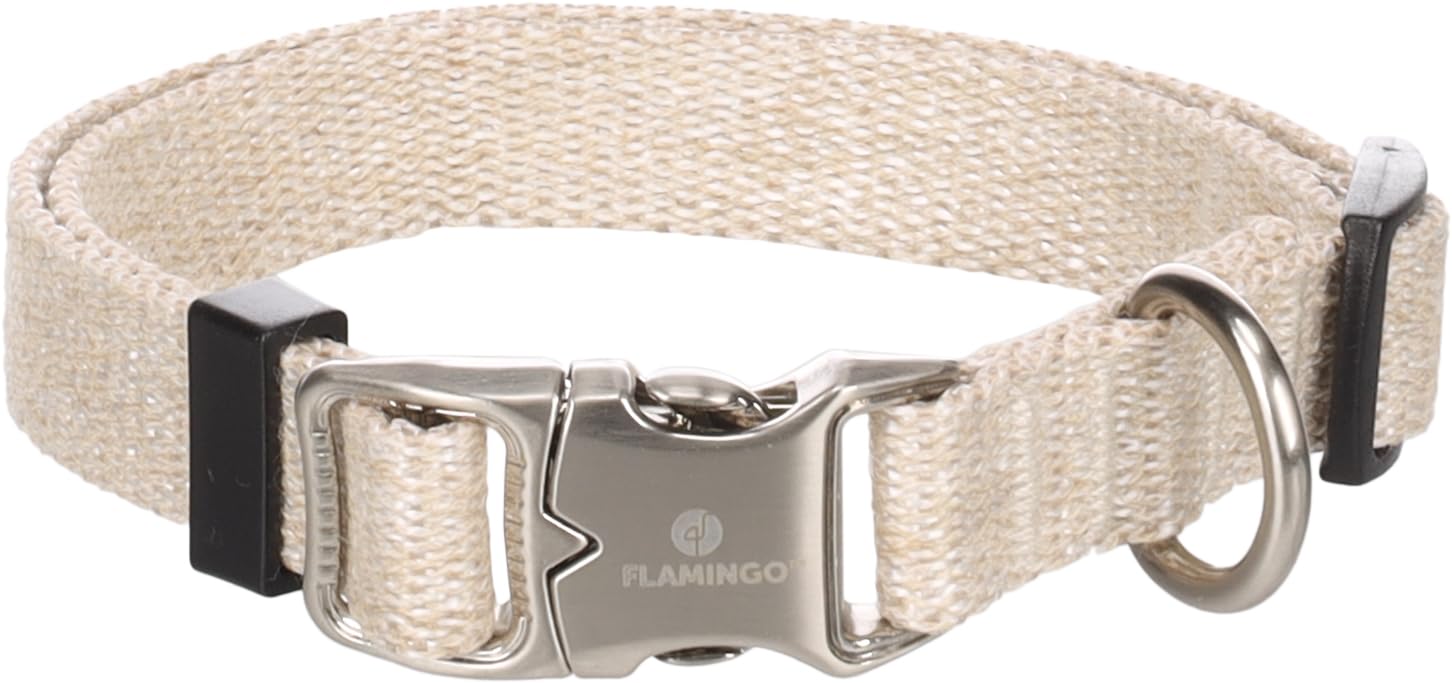 Flamingo Dog Collar Lago Beige S 30-45cm 15mm