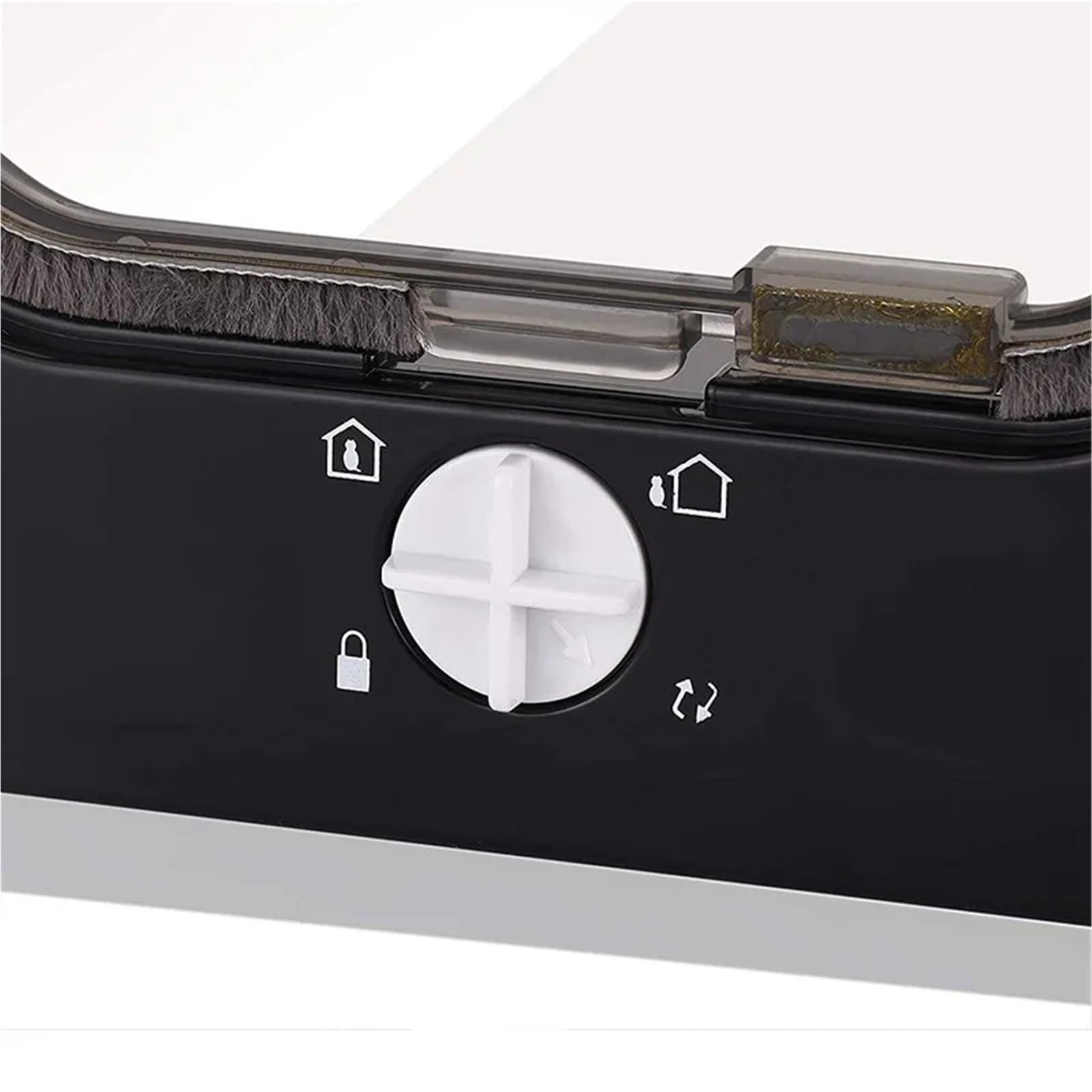 Gateras para Puertas Puerta de 4 vías con Bloqueo Seguridad, plástico ABS, Perros, Gatos, Mascotas, Suministros antimascotas retráctiles Inteligentes(Brown,M)
