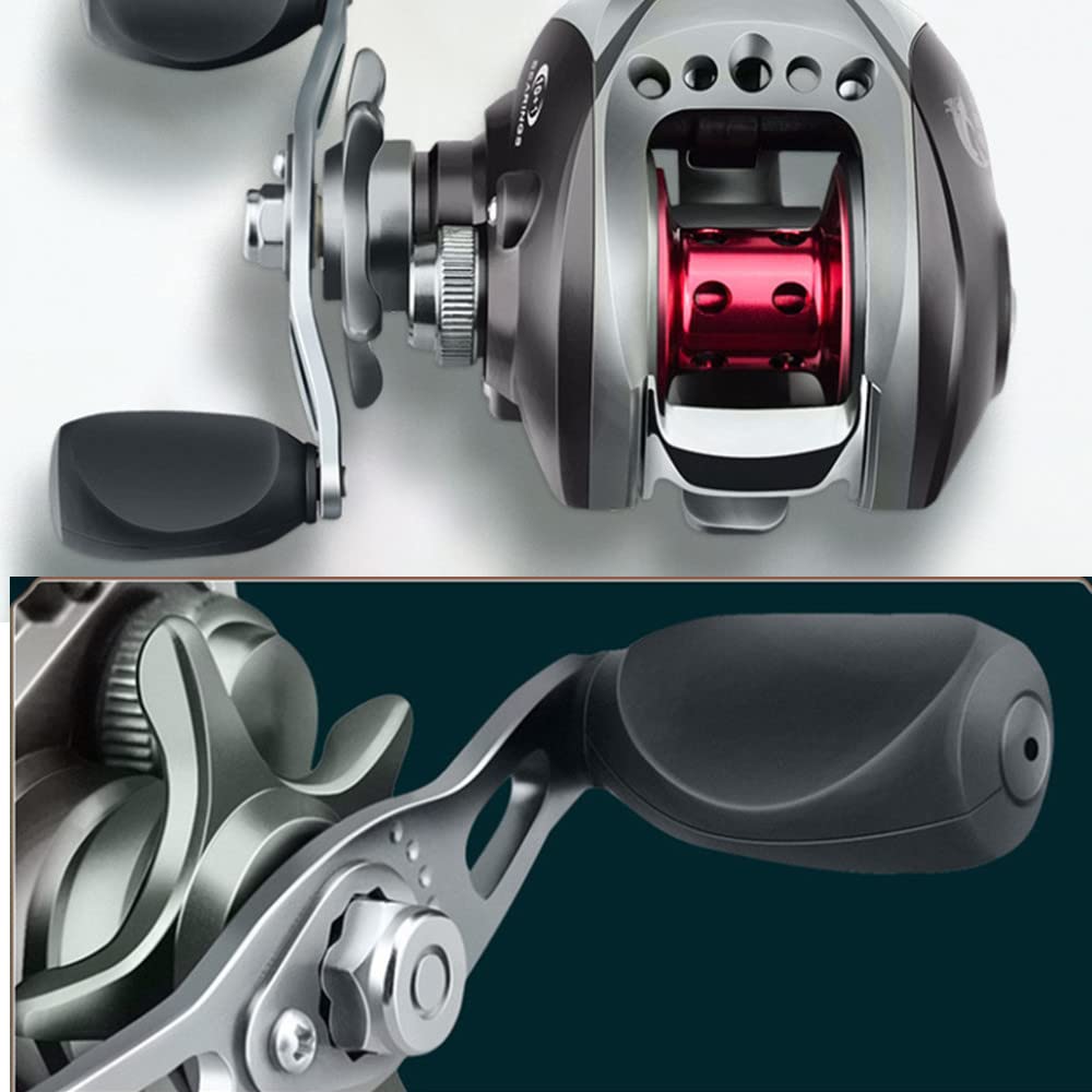 Baitcasting Moulinet de pêche en 10+1BB 6.3:1 Haute Vitesse Frein magnétique Lisse en Fibre de Carbone Frein