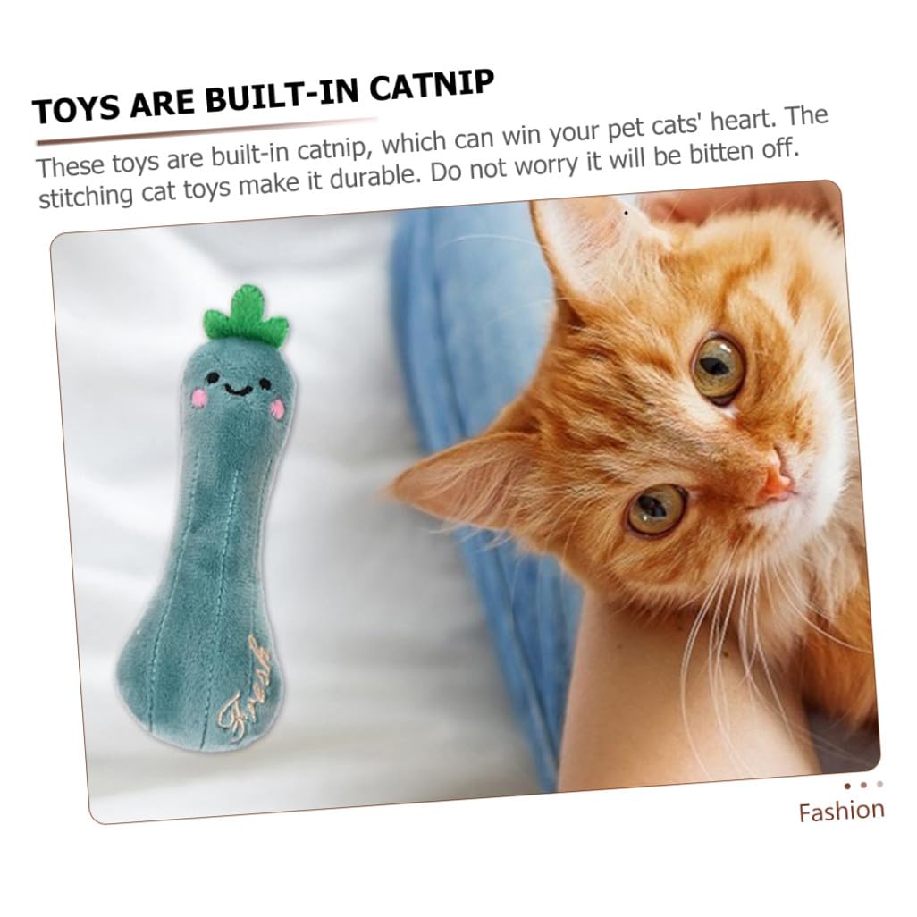Levemolo 3pcs Jouets à Mâcher pour Chat D'intérieur en Peluche Catnip Intégré, Jouet Molaire Solide et Design Mignon pour Chat et Chaton Actifs