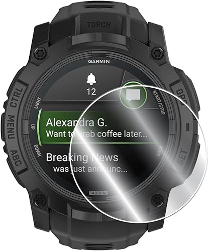 Miniatura 10 de IPG Garmin Instinct Crossover - Protector de pantalla solar para reloj inteligente 2 unidades película transparente invisible ultra HD anti arañazos