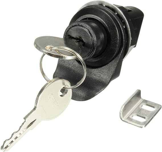 Plastic Lock with Key for Motorcycle/Boat/Glove Box/Box/Lock (Black)
