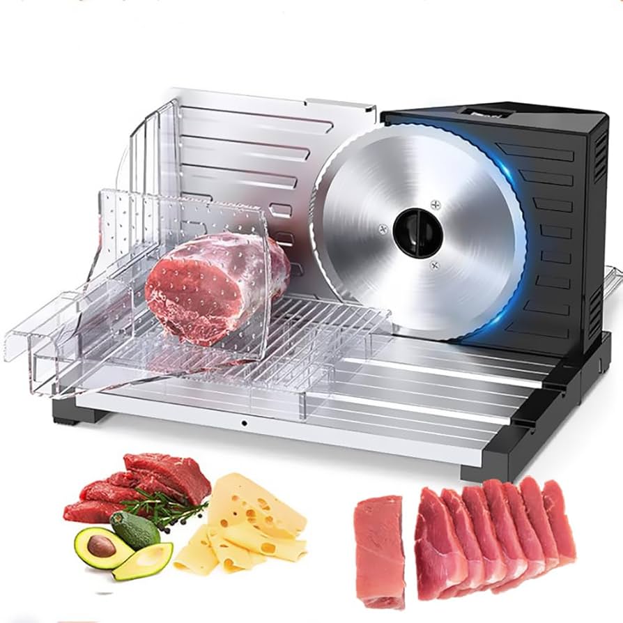 Amazon | 電気ミートスライサー、ステンレス鋼の鋸歯状ブレード