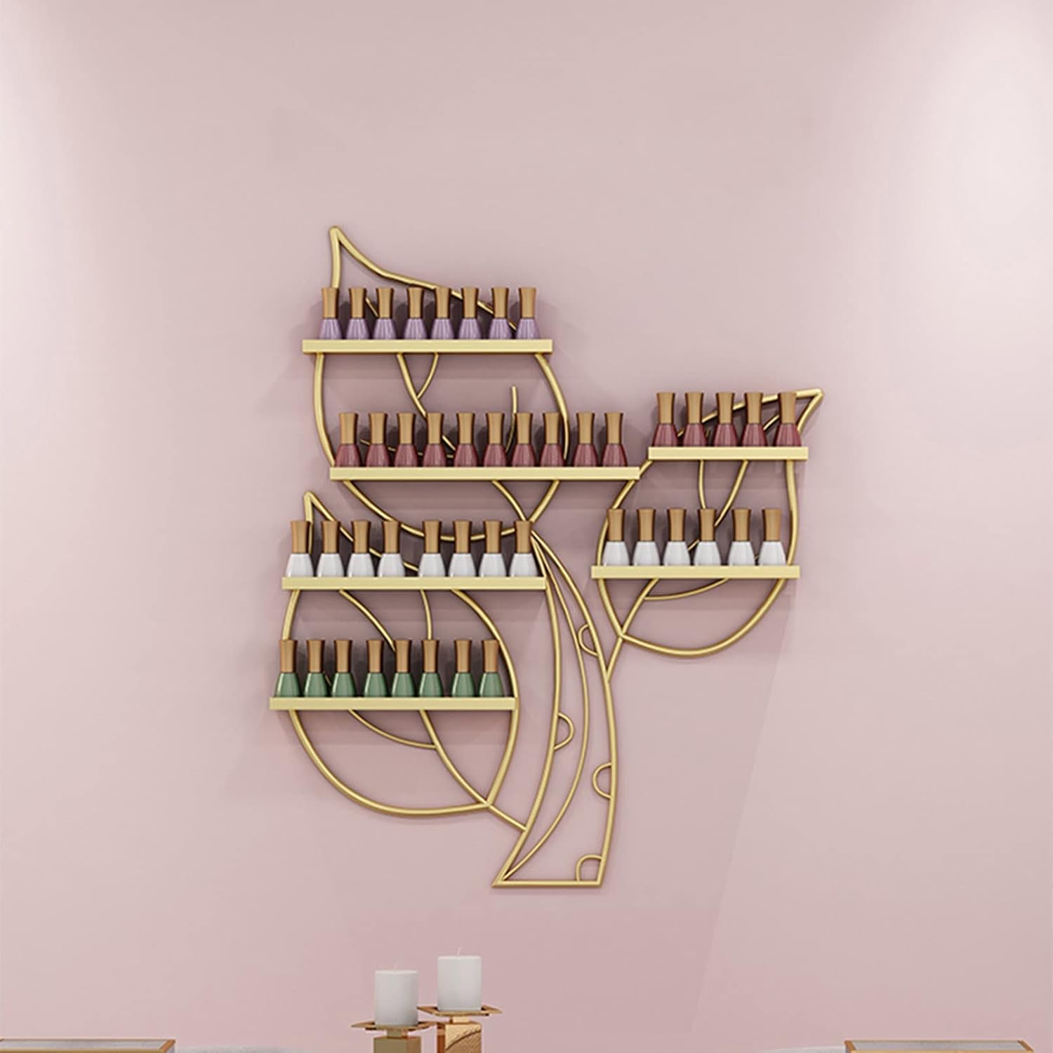Amazon.com: Metal Wall-mounted Nail Polish Storage Racks Wall-Mounted ...