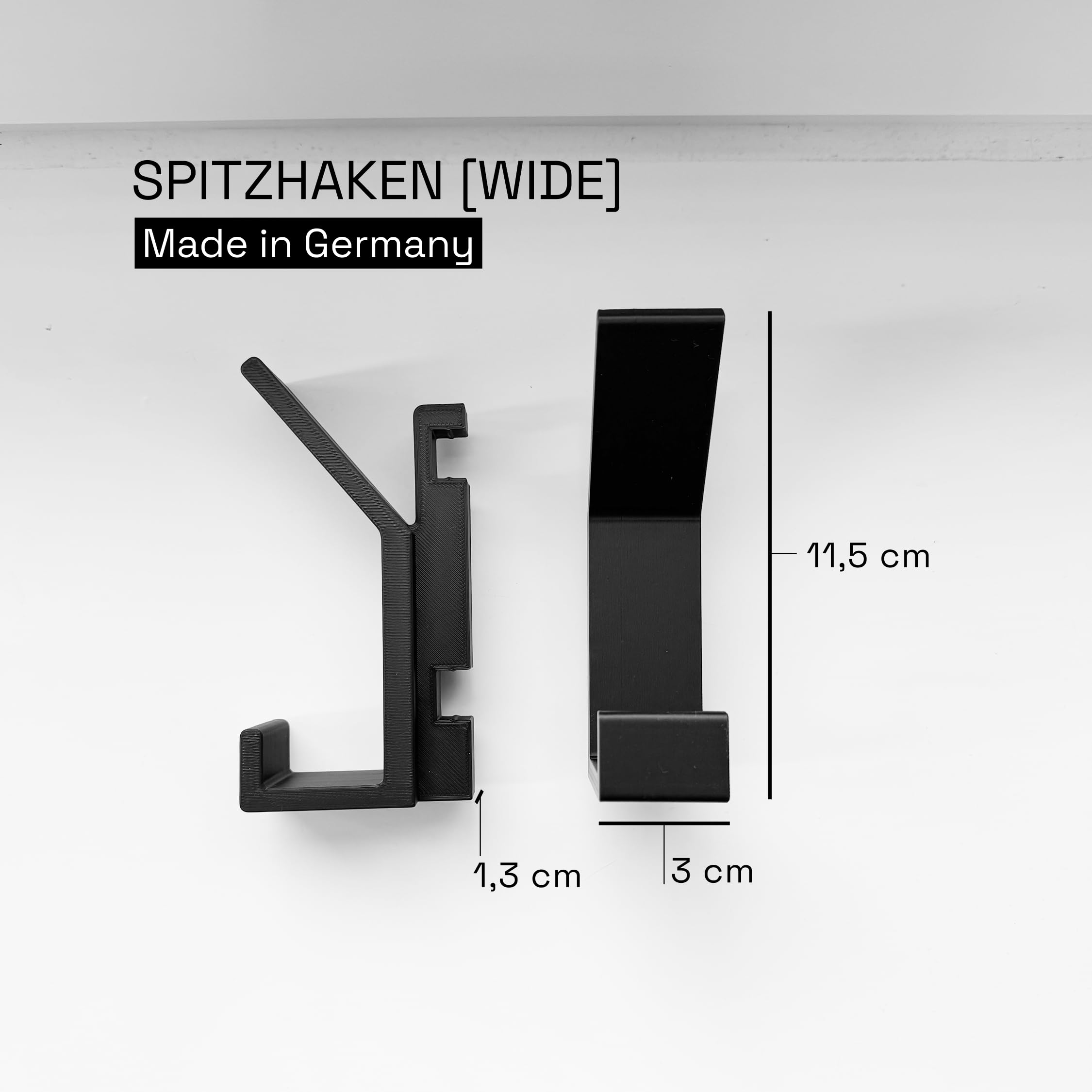 Generisch Garderobenhaken für Akustikpaneele ohne bohren [WIDE] - Mit Click System - schnelle Montage - jederzeit umpositionierbar - DIY - Garderobe - Akustikpaneel Zubehör (6)