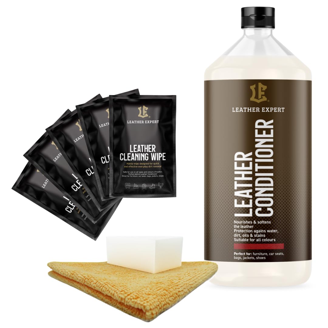 Leather Expert Leather Conditioner 1000 ml | Soin du cuir de qualité supérieure pour voiture et meubles | Nettoyage et entretien pour cuir véritable et cuir synthétique | Nettoyant et entretien pour
