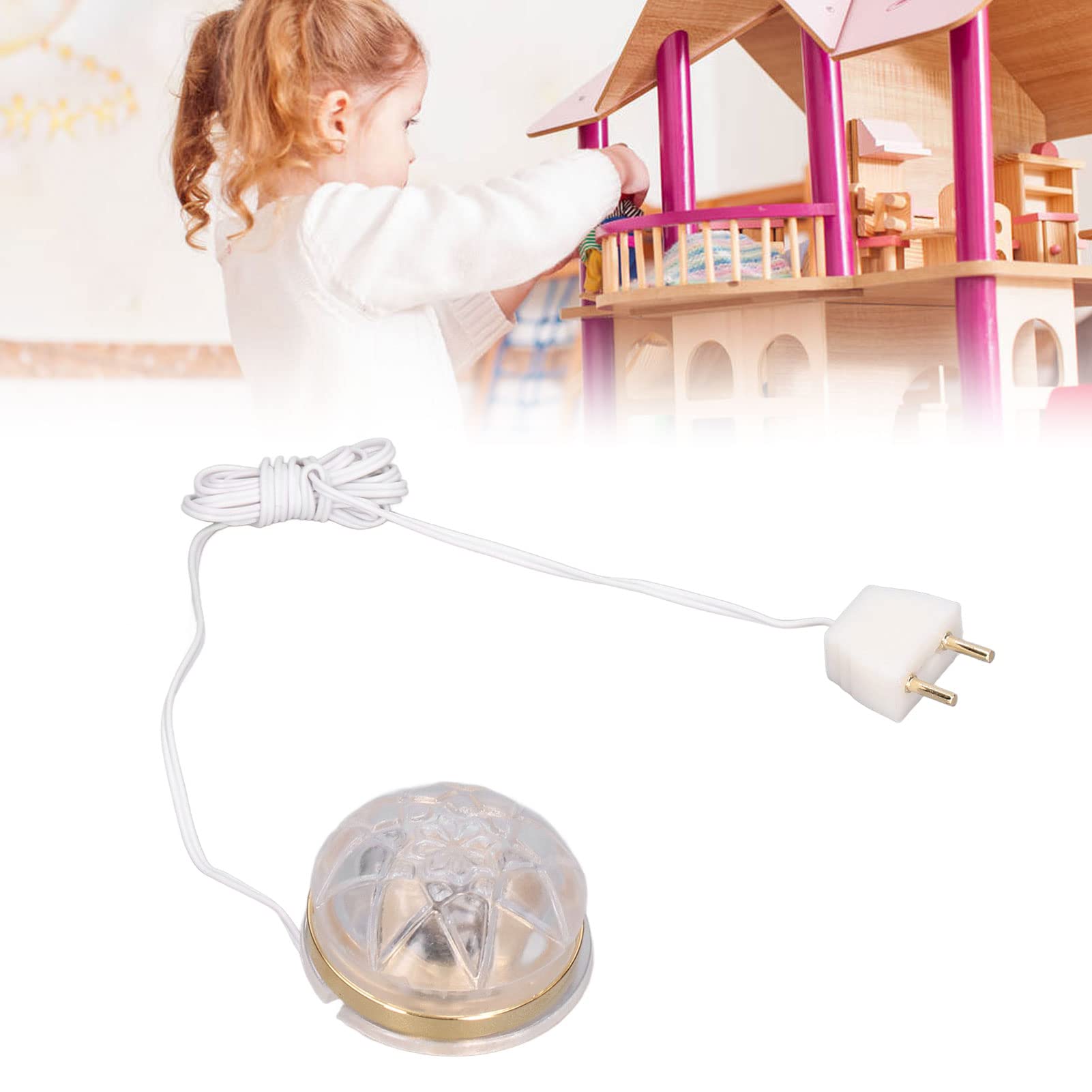 Lámpara De Techo LED Redonda Para Casa De Muñecas – 2 Piezas En Miniatura | Decoración De Dormitorio Y Sala De Estar | 3 X 3 Cm