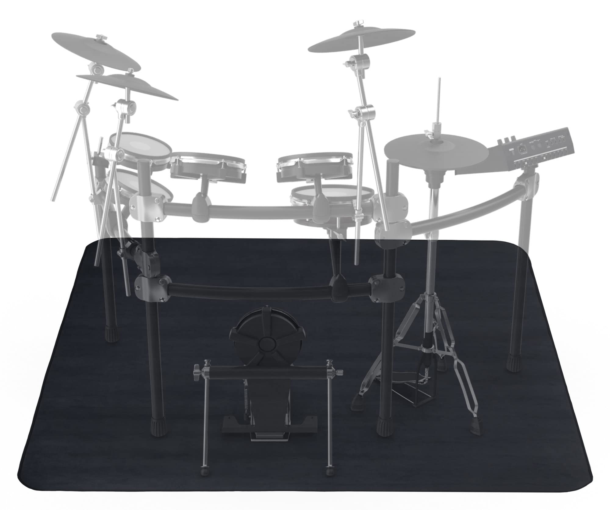 Stagecaptain DTE-1213 BK Drum Teppich Schwarz - Kompakter Schlagzeugteppich - 120 x 130 cm - Dicht gewebte Oberfläche - rutschfeste Unterseite - Mit Klettband - Transporttasche - Schwarz
