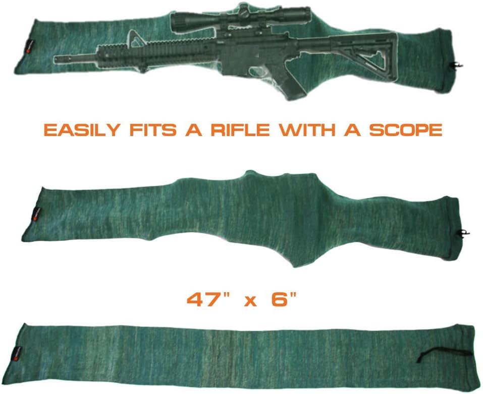 Arcturus Silicone-Treated Gun Socks for Rifles, 6" Extra Wide - Fit Scopes, Pistol Grips & Tactical Accessories, 47” x 6”