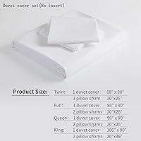 Vista 7 de Full Duvet Cover Set 100% Egyptian Cotton, 3Pcs Bedding Set- 1 Duvet Cover(No Insert) with 2 PillowShams, 400 Thread Count Super Soft Comforter White