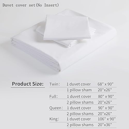 Miniatura 7 de Juego de funda de edredón para cama individualindividual XL, 100% algodón egipcio, 2 piezas, 1 funda de edredón (sin relleno) con 1 funda de