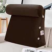 Vista 116 de Triangular Reading Pillow Wedge Headboard Back Support Pillow for Sitting up in Bed Daybed Bolster Backrest Couch Sofa Corner Cushion Medium Velvet