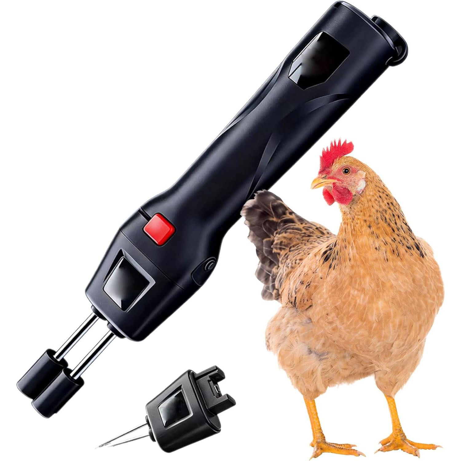 Máquina eléctrica de plumas de aves de corral, dispositivo de mano de 11000 RPM con batería recargable, abrazadera desmontable para pollos, patos, gansos y cerdos