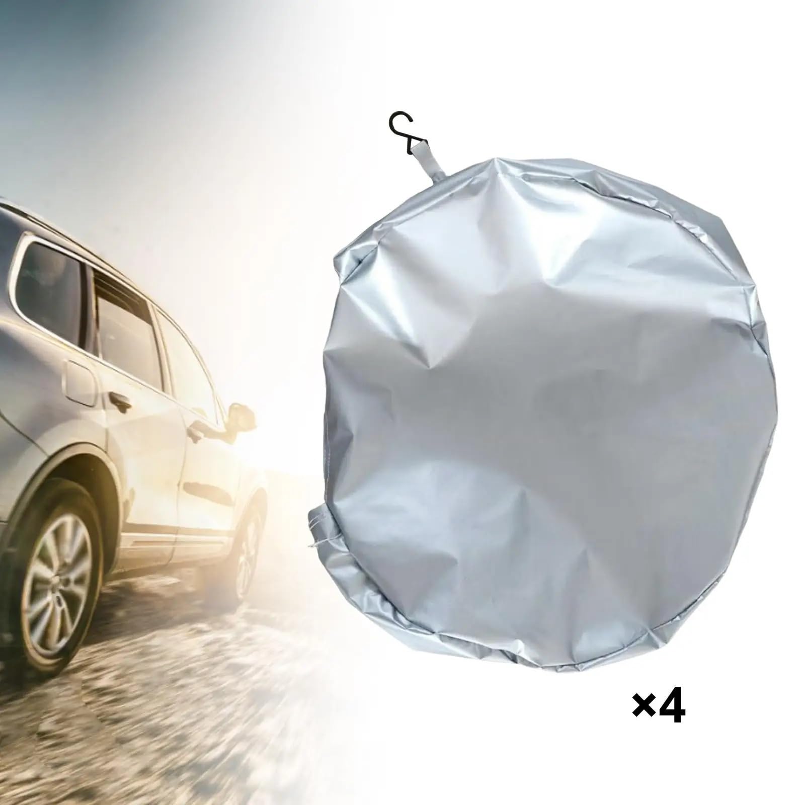 Bolsas para Neumáticos 4 Uds protección Solar Banda elástica a Prueba de Polvo Cubierta de neumático de Repuesto genérica para Camper Remolque camión SUV Autocaravana(Diameter 79cm)