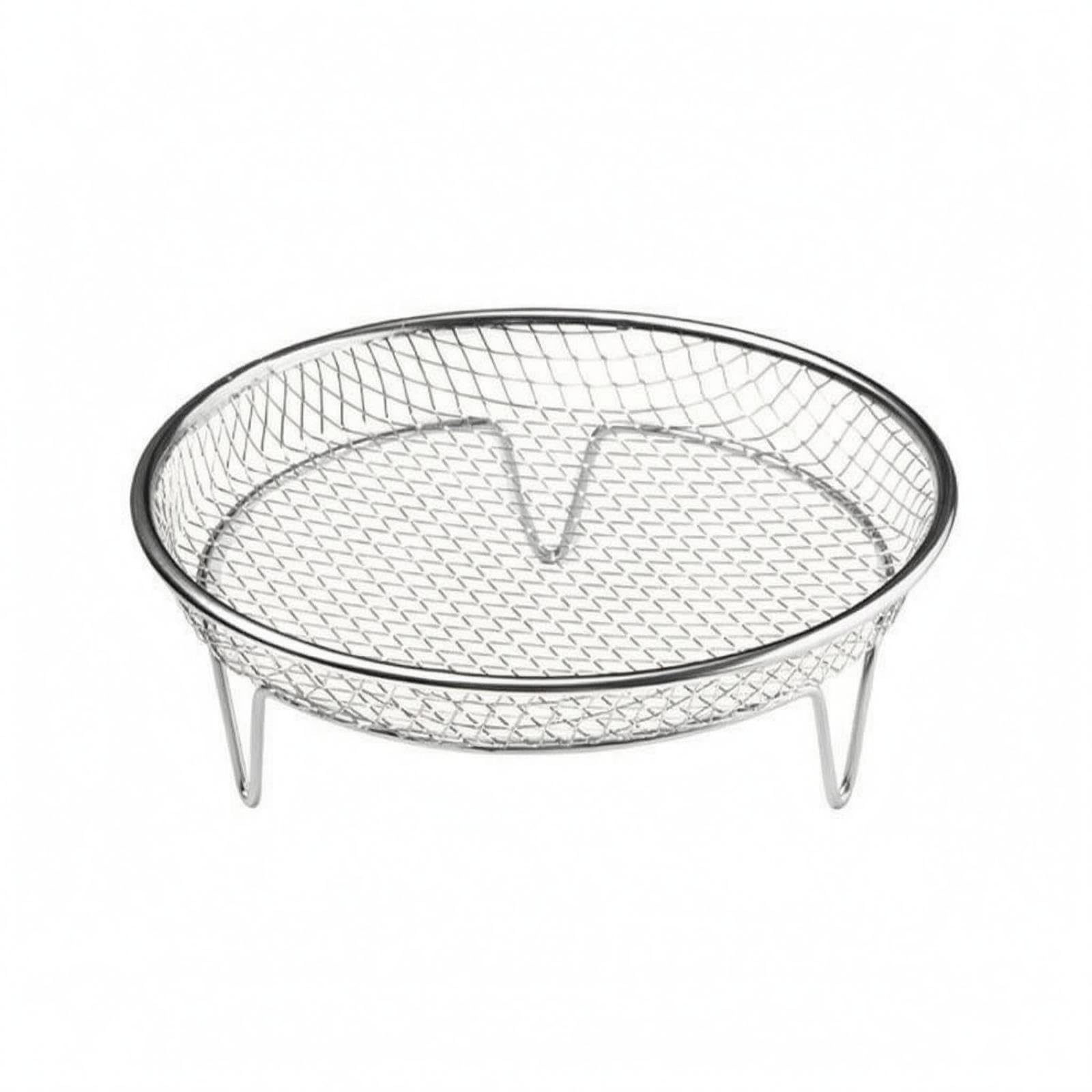 Air Fryer Basket Elevated Legs Air Fryer Rack Raised Me | Air Fryer Basket Elevated Legs Rack Raised Mesh Round 304 Stainless Steel-image-3