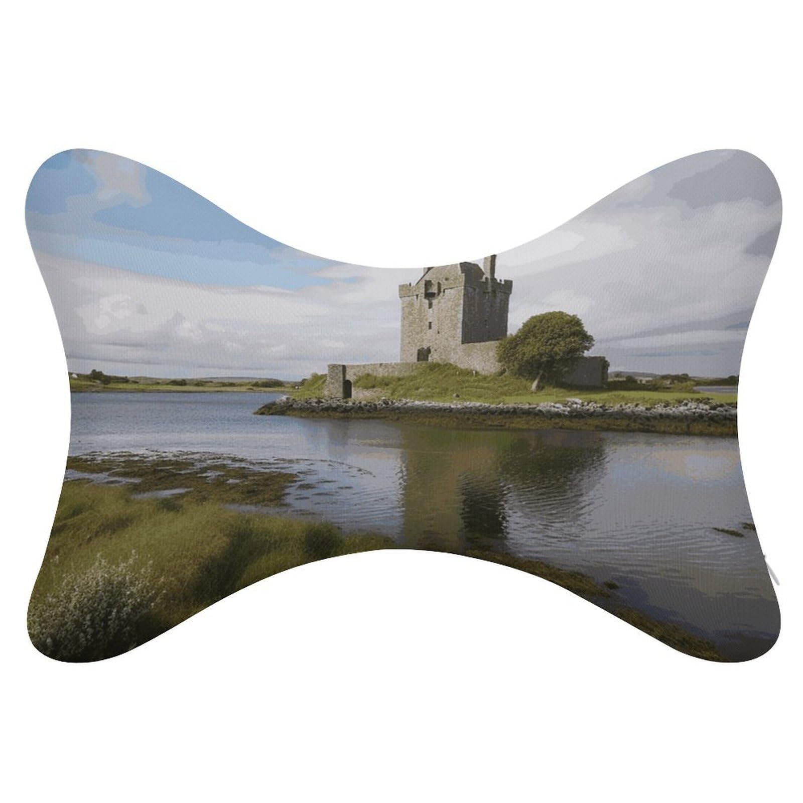 View of The Dunguaire Castle Car Neck Pillow Dog Bone Shaped Travel Neck Headrest Back Chiropractic Car Support Pillow Adjustable Strap Sofa Lounge Chair Head Pillows for Car Seat