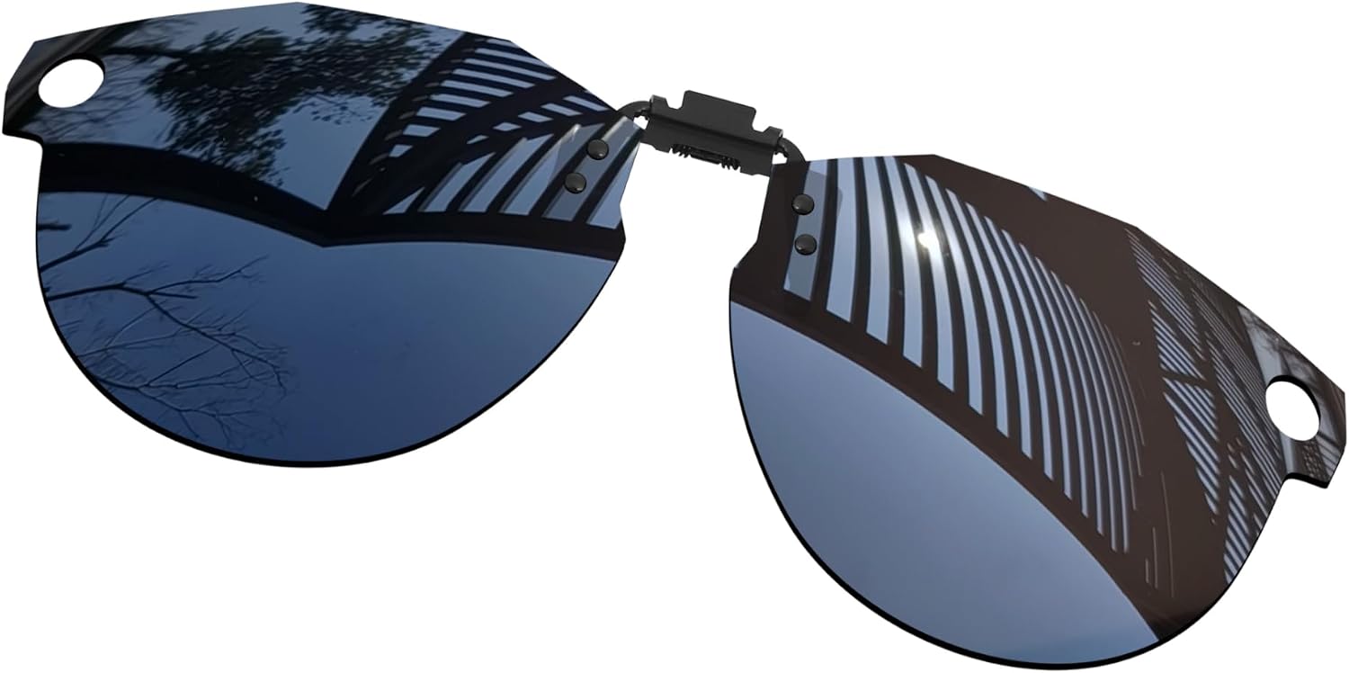 4 Pairs Polarized Flip-Up Lenses UV Protection Compatible with Oakley Meta HSTN OW8002 51mm UV Protection Smart Glasses - Solid Black+Titanium+Ice Blue+Fire Red