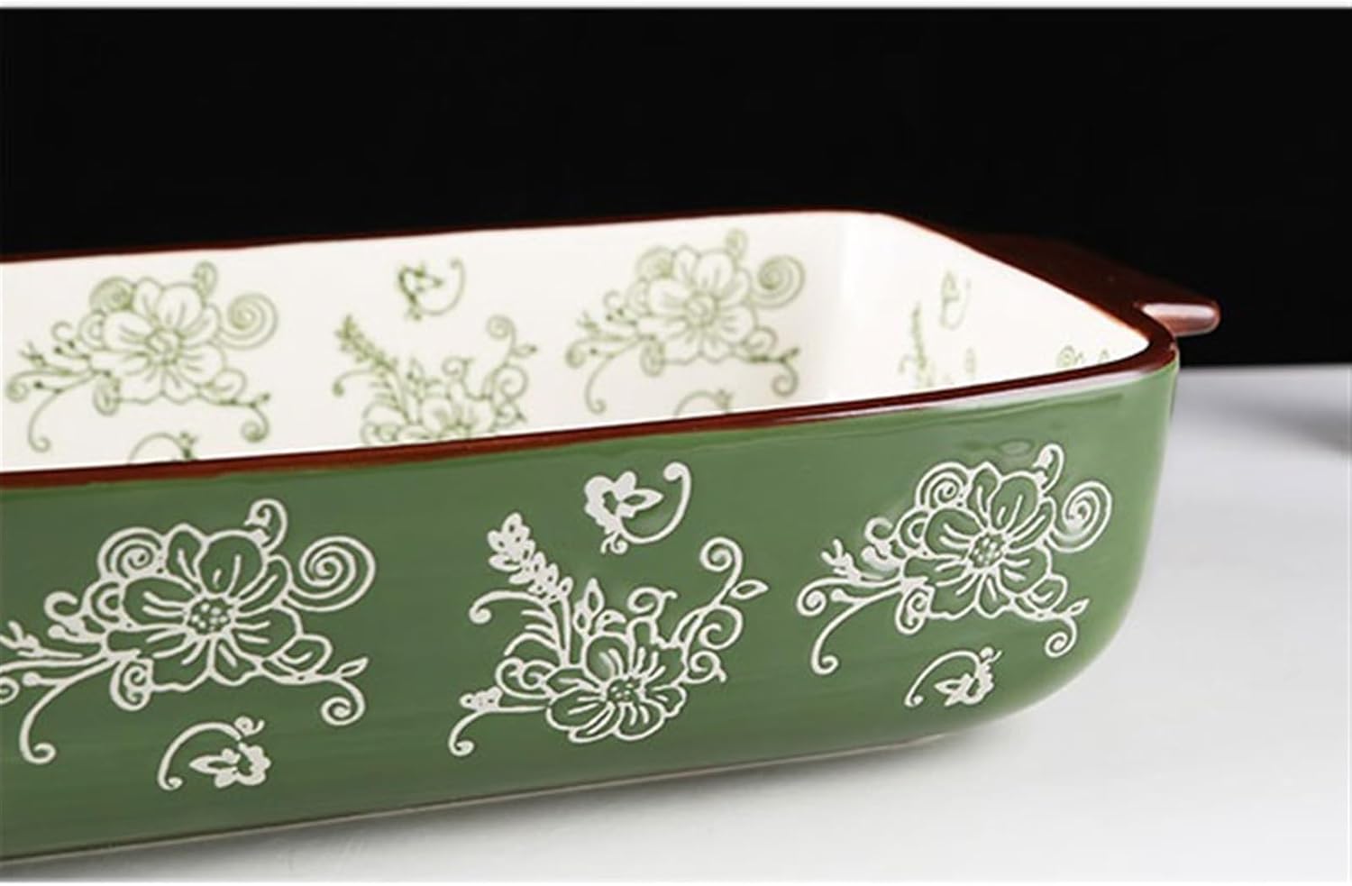 Lasagna Pans European Style Double Ear Ceramic Plate Tableware Household Tray Baking Baking Tray Bowl Home Large Soup Plate Lasagne Dish,