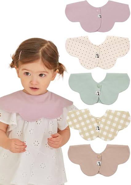 Konny Baby Bib Set, 360° Rolling, Absorbent and Quick-Drying, Simple Design, For Girls and Boys, Baby Outfit, Baby Shower Gift, Stylish, Present - 1