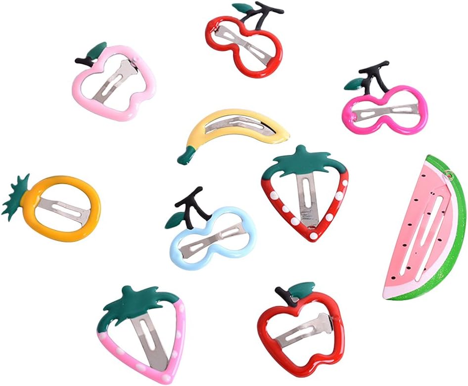 Ruikey10 Pcs Cute Children Hair Clips Fruits Shape Hairband Accessories Hair Pins for Baby Girls