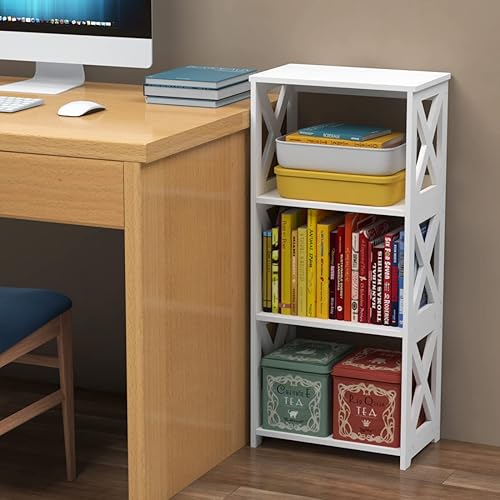 Miniatura 2 de Rerii Estantería pequeña de 4 niveles para niños, estantes abiertos para niños, estuche de almacenamiento de libros de pie, estante de exhibición