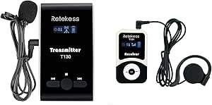 Retekess T130-T131 Wireless Tour Guide System, Simple &amp; Basic Audio Whisper Guide System, Riding Training Audio Guide System, 99 Channels, for Riding Training