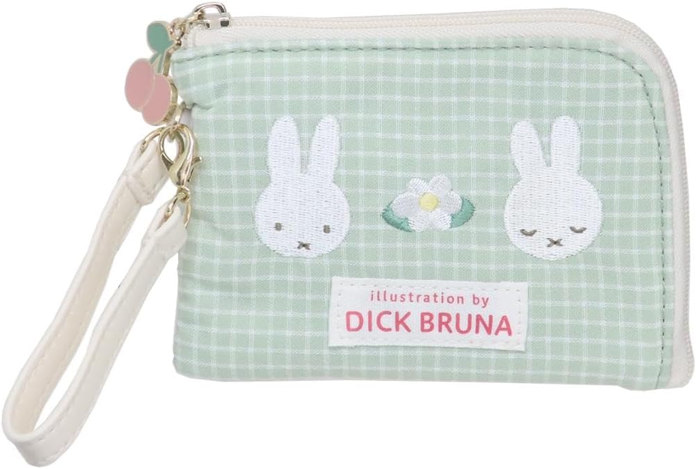 マリモクラフト(Marimocraft) Marimo Craft 148884 Miffy Daily Pouch, Green Check Series, Miffy Dick Bruna Pass Case