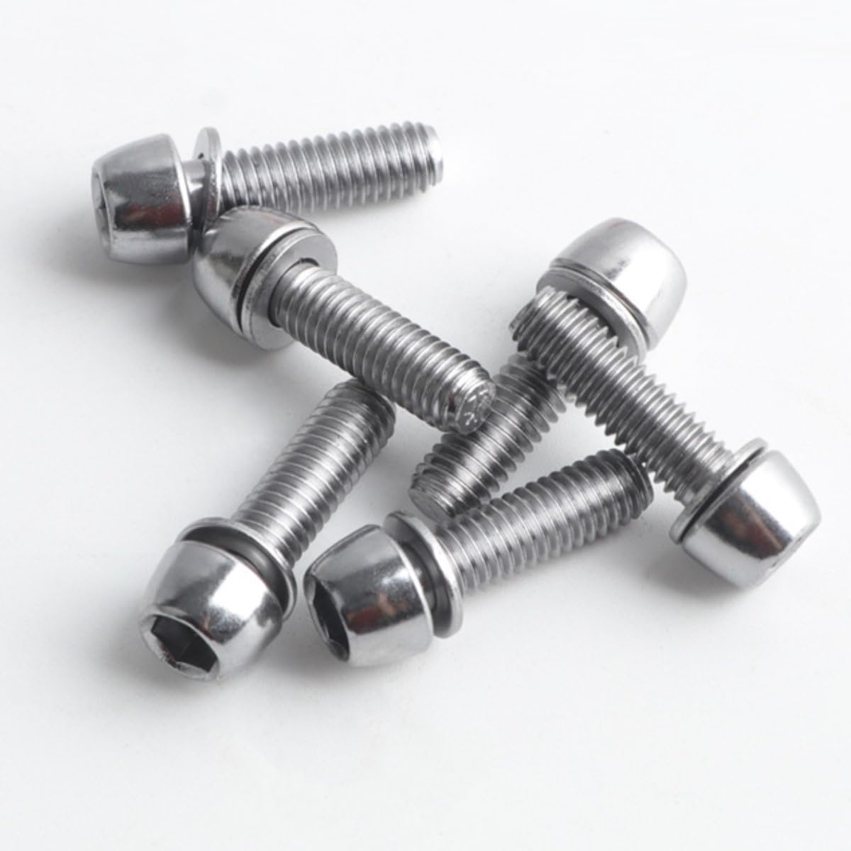 Set di 6 viti per attacco manubrio, per bicicletta, per bici da corsa, MTB, mountain bike, M6 x 20 mm