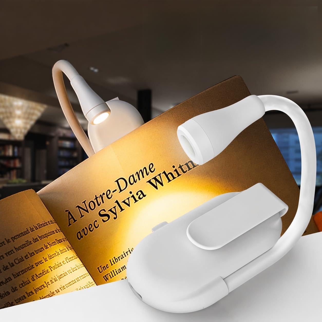 MoonlitDreams Plastic Study Lamp for Students, Reading Light, Night Lamp for Study, Book Reading Light with Clip, Book Lamp, 3 Modes, Portable, Eye Caring - LED, White