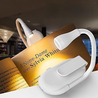 MoonlitDreams Plastic Study Lamp for Students, Reading Light, Night Lamp for Study, Book Reading Light with Clip, Book Lamp, 3 Modes, Portable, Eye Caring - LED, White
